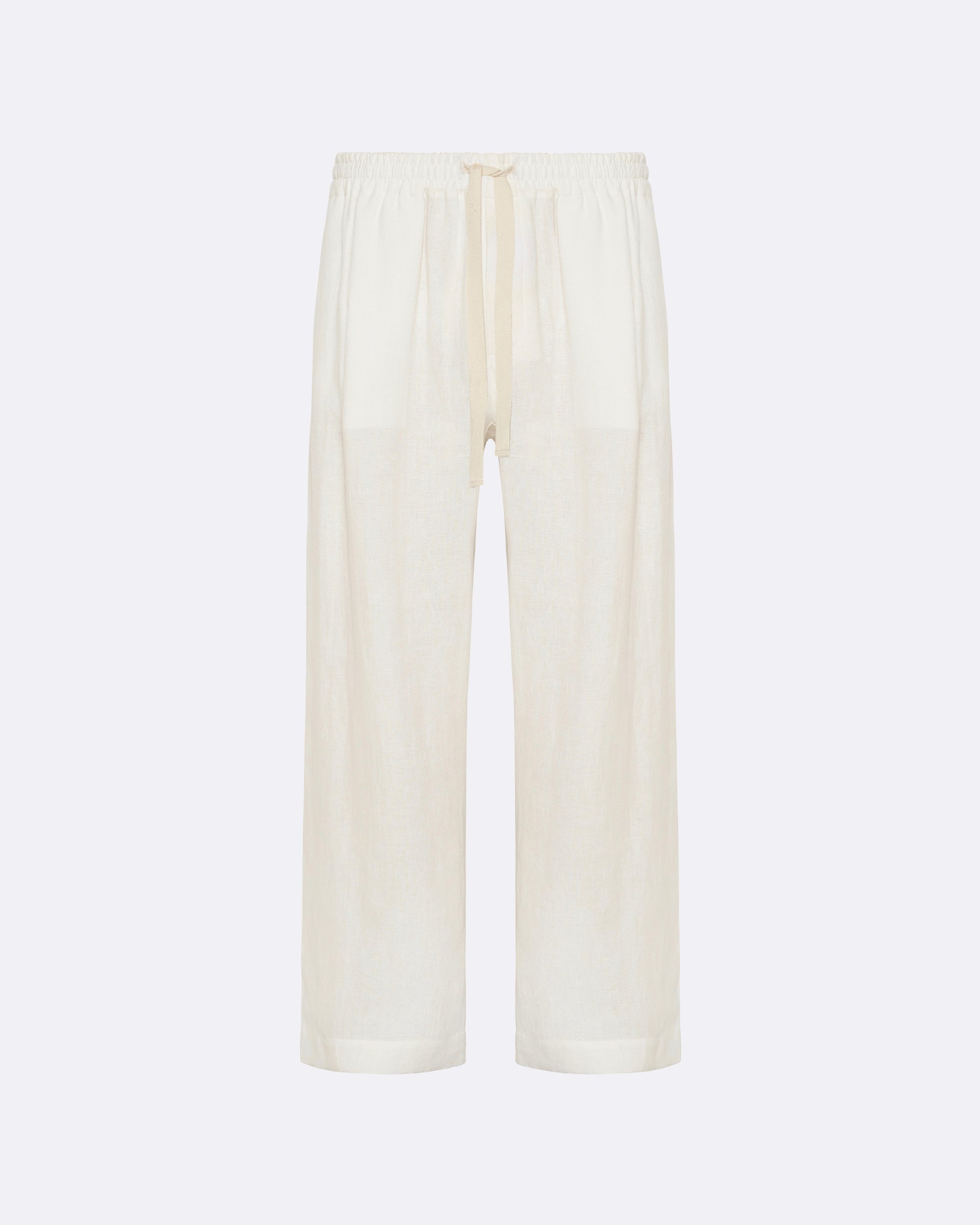 Wide Leg Linen Trousers White